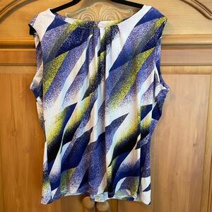 Calvin Klein Blue and White Graphic Blouse